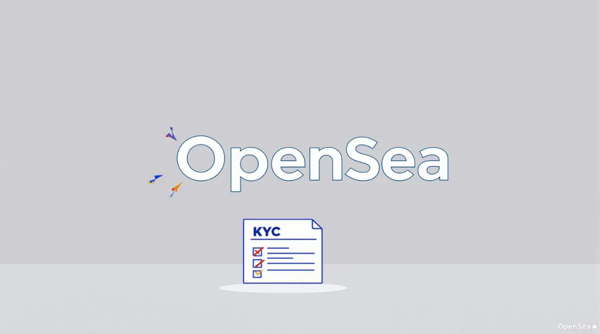 OpenSeaのロゴとKYC否定を表現したイメージ