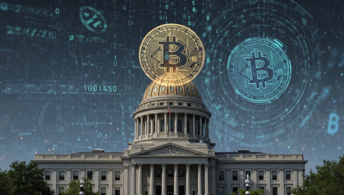 アリゾナ州議会とビットコインロゴが描かれた準備金のコンセプト画像