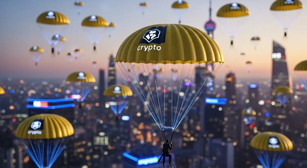 仮想通貨のエアドロップを表す気球