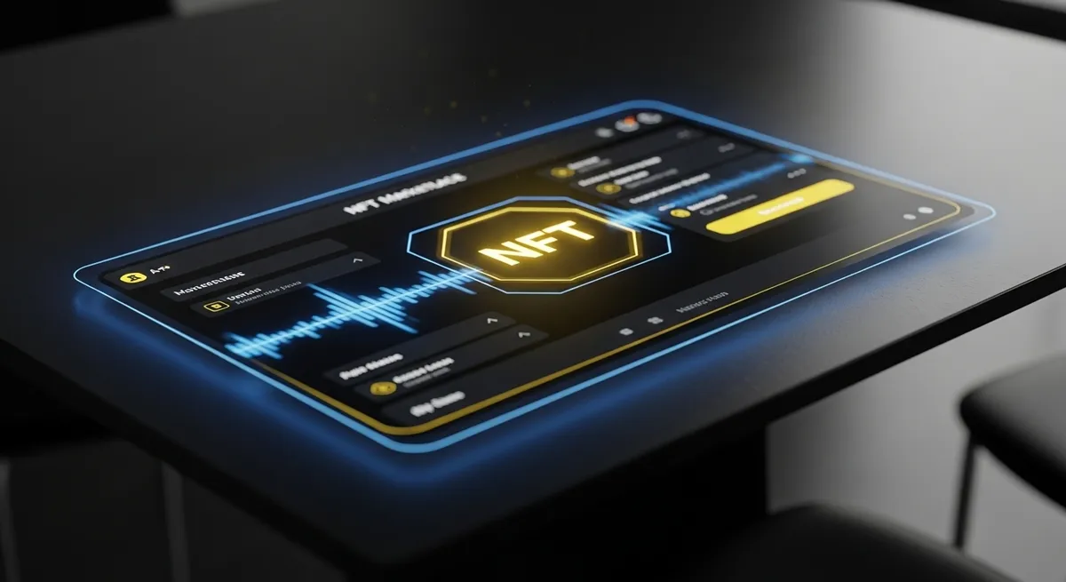 NFTが映るタブレット