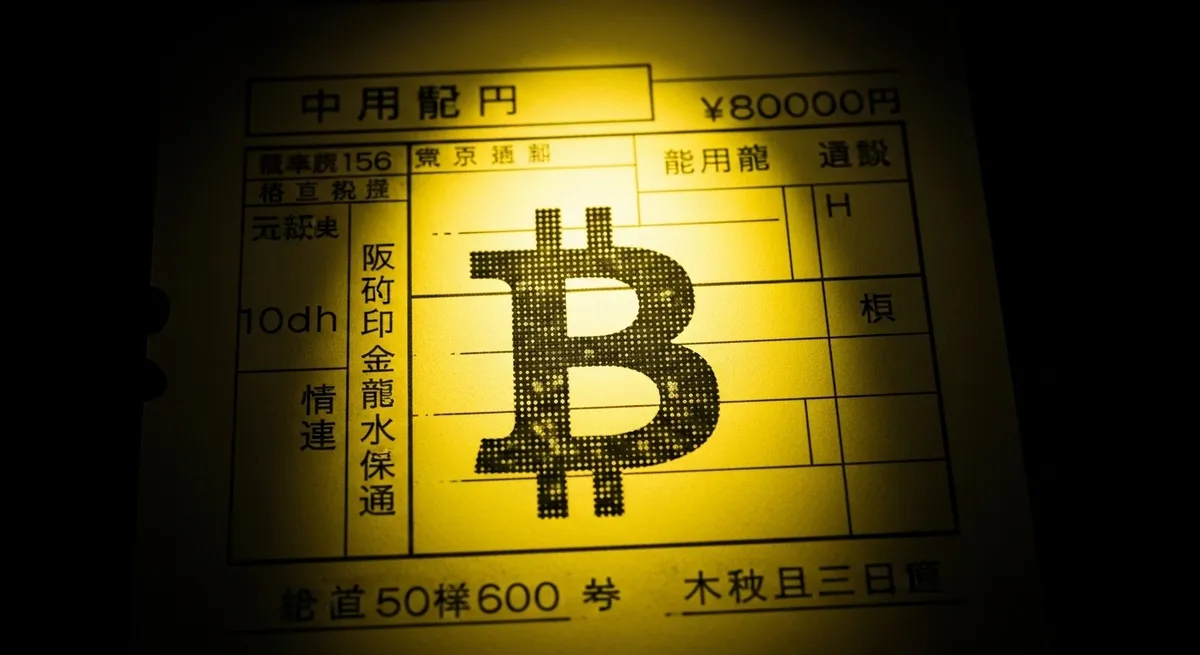 ビットコインロゴが大きく書かれた税金書類