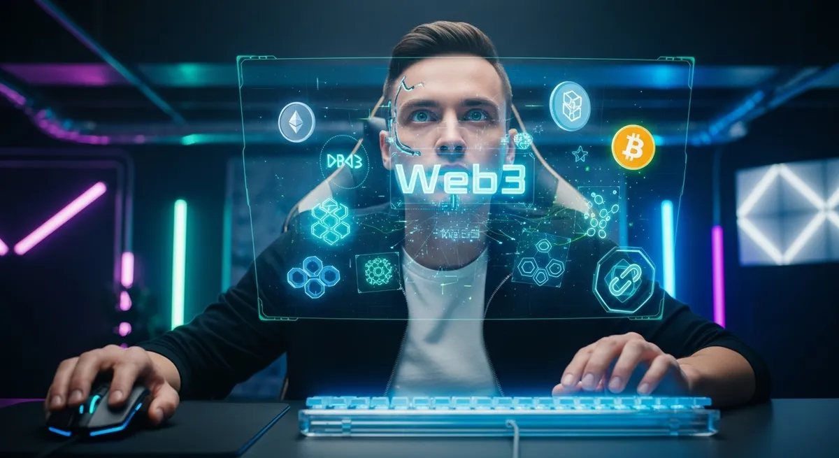 Web3ゲームで遊ぶ男性