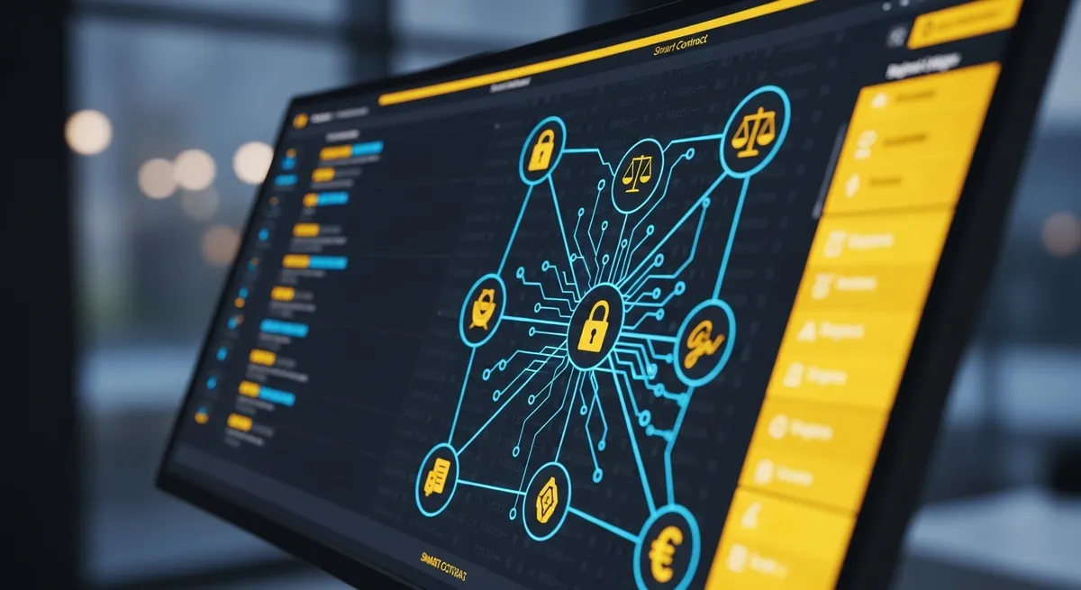 PCに映るスマートコントラクトの図式
