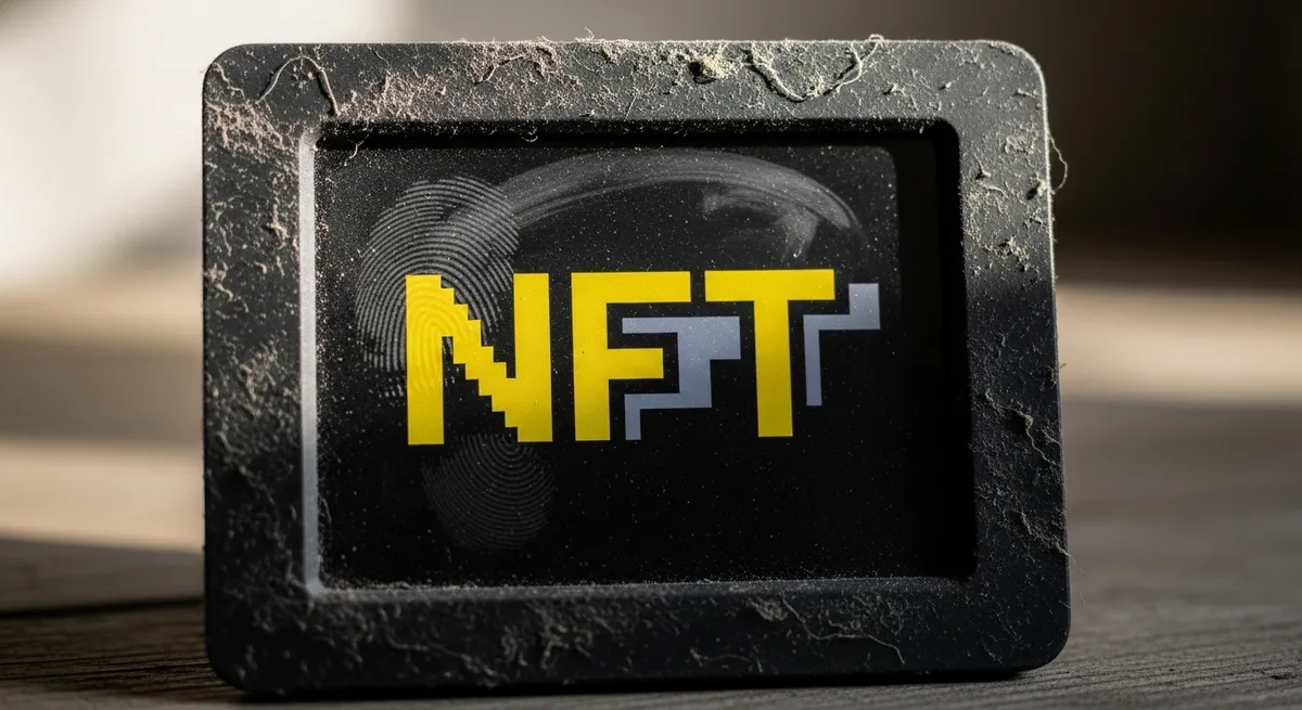 NFTが映る古いタブレット